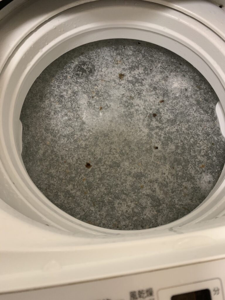 汚れがでてきた洗濯機の中