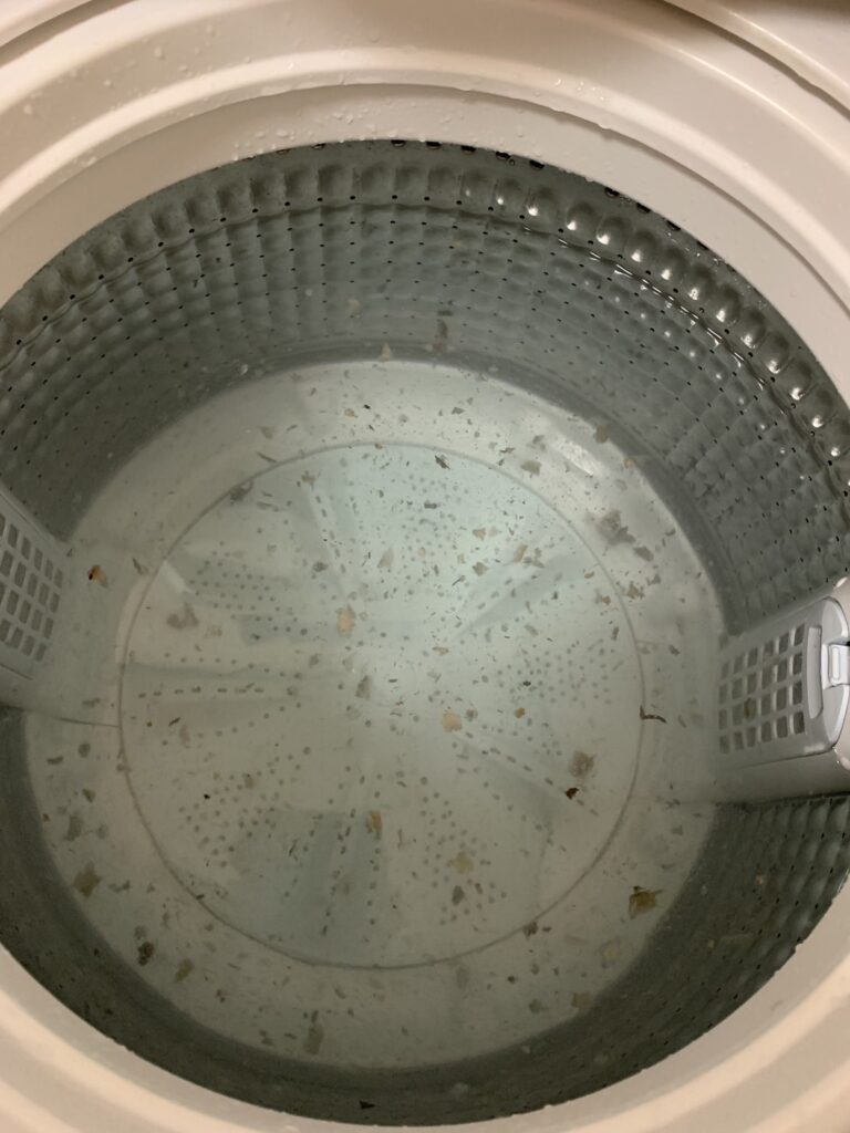 汚れがでてきた洗濯機の中