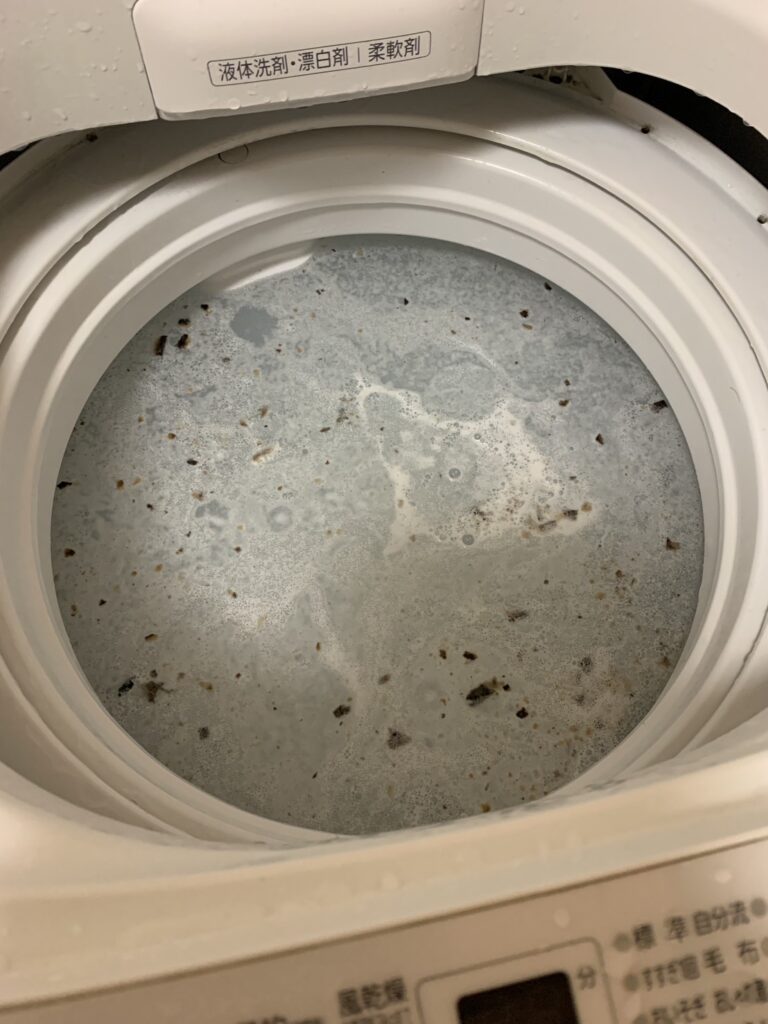 汚れがでてきた洗濯機の中